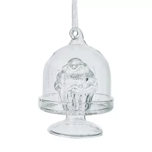 BOMBKA CHOINKOWA SZKLANA NA CHOINKĘ BIAŁO-SREBRNA BABECZKA W SZKLE 7,5 CM BOMBKI CHOINKOWE BAŃKI I OZDOBY NA CHOINKĘ - Bombki - miniaturka - grafika 1