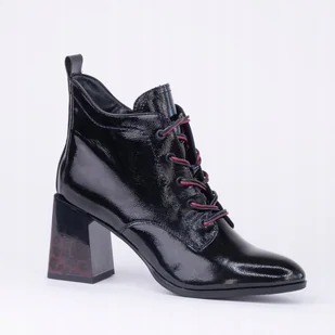 Botki damskie GOODIN GD-FL2209 obcas skóra eko lakier ocieplane czarne 37 - Botki damskie Botki damskie GOODIN GD-FL2209 obcas skóra eko lakier ocieplane czarne 37 - Botki damskie - miniaturka - grafika 1