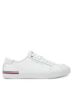 Trampki męskie - Tommy Hilfiger Tenisówki Core Corporate Vulc Leather FM0FM05399 Biały - miniaturka - grafika 1
