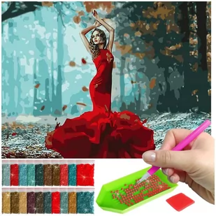 Haft Diamentowy ARTULIO, Obraz DIY 5D, Diamond Painting, Mozaika diamentowa 30x40cm (Elegancka kobieta w lesie) + zestaw akcesoriów - Zabawki kreatywne Haft Diamentowy ARTULIO, Obraz DIY 5D, Diamond Painting, Mozaika diamentowa 30x40cm (Elegancka kobieta w lesie) + zestaw akcesoriów - Zabawki kreatywne - miniaturka - grafika 1