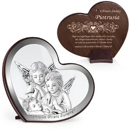 Obrazek w kształcie serca z nadrukiem dla dziecka na chrzest - Pamiątka Chrztu Świętego - miniaturka - grafika 1