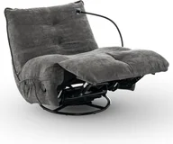 Fotele - Fotel wypoczynkowy obrotowy COSMO c. szary rozkładany leżanka szenil - miniaturka - grafika 1