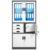 Szafy biurowe - JAN NOWAK model FILIP biurowa szafa metalowa z sejfem na akta i dokumenty - miniaturka - grafika 1