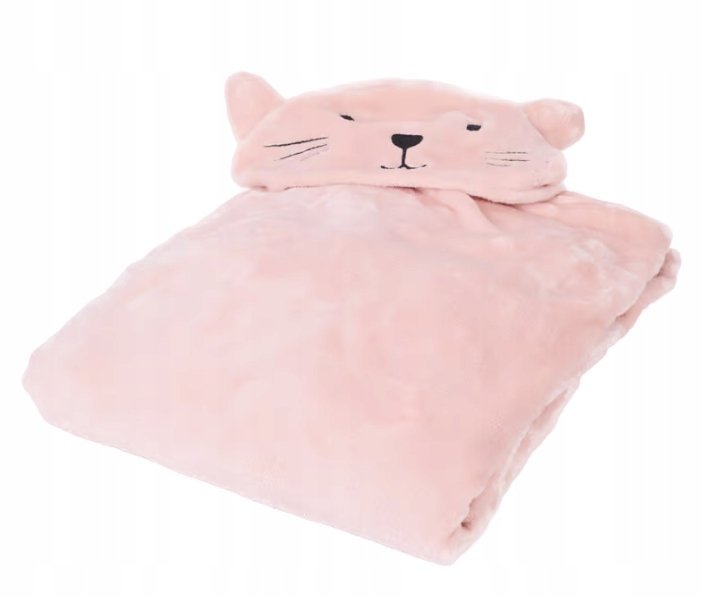 Hoody Cat KOT Polarowy koc z kapturem i kieszonkami 130x150cm