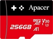 Karty pamięci - Apacer Gaming card V30 A1, 256GB, micro SDXC, AP256GMCSX10U7-RAGC, UHS-I U3 Class 10, z adapterm - miniaturka - grafika 1