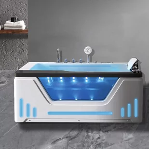 Aquaholm Wanna z hydromasażem PREMIUM LINE A9003 170cm x 80cm x 59cm BLUETOOTH, PODGRZEWACZ WODY, WODOSPAD, USB, PILOT - Wanny z hydromasażem - miniaturka - grafika 1