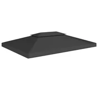 Pawilony ogrodowe - vidaXL 2-poziomowe zadaszenie altany, 310 g/m 4x3 m, czarne - miniaturka - grafika 1