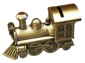 Skarbonki - SKARBONKA PAROWÓZ, LOKOMOTYWA ZŁOTA PREZENT Z GRAWERUNKIEM - miniaturka - grafika 1