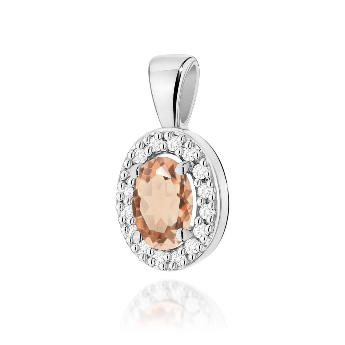 Złota zawieszka / wisiorek Morganit 0,40ct białe złoto pr. 585