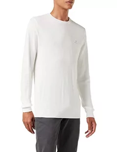 GANT Cotton Pique Crew sweter męski, Eggshell, XL - Swetry męskie - miniaturka - grafika 1