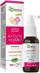 Ekamedica Junior A + D3 + E + K2 Mk7, Spray, 30ml - Witaminy i minerały - miniaturka - grafika 1