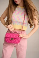 Torebki damskie - Torebka skórzana na ramię - pikowana - fuksja (6501) - miniaturka - grafika 1