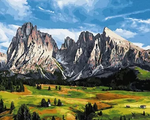 Artnapi 40x50cm Obraz Do Malowania Po Numerach Na Drewnianej Ramie - Dolina w górach - Malowanie po numerach - miniaturka - grafika 1