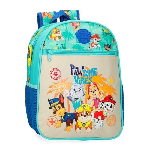Joumma Paw Patrol Pawsome vibes plecak szkolny, plecak dla dzieci, wykonany z poliestru, różne przegrody, szerokie regulowane ramiączka., Niebieski, Plecak dzienny