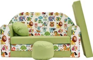 Fotele i pufy dla dzieci - Sofa dziecięca kanapa wersalka rozkładana 160cm + podnóżek i poduszka - Z5 - miniaturka - grafika 1