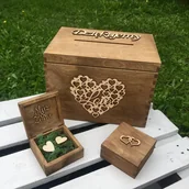 Wesele i ślub - Komplet pudełko na koperty + na obrączki Dębowe 1 - miniaturka - grafika 1