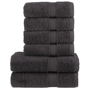 vidaXL 6-cz. zestaw ręczników premium, antracytowy, 600 g/m2, bawełna - Ręczniki - miniaturka - grafika 1