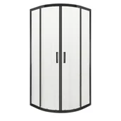 Kabiny prysznicowe - Kerra Zakrzywiona kabina prysznicowa Soho Black 80 bez brodzika - miniaturka - grafika 1