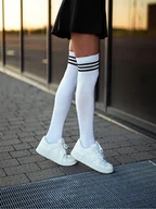 Skarpetki męskie - Zakolanówki Bawełniane Ze Ściągaczem W Paski-37-41 - miniaturka - grafika 1