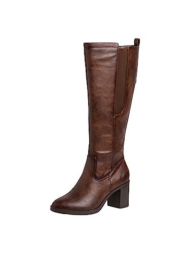 Jana Damskie buty Softline 8-25561-41, wygodne, uniwersalne, klasyczne, z elastyczną wstawką, eleganckie kozaki do kolan, chestnut, 42 EU Weit