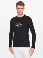 Koszulki męskie - Guess Longsleeve M3YI29 J1314 Czarny Slim Fit - miniaturka - grafika 1