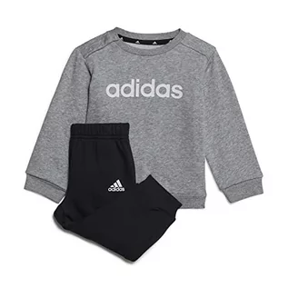 Odzież sportowa dziecięca - adidas Unisex Baby Youth/Baby Jogger I Lin Fl Jog, góra: Medium Grey Heather/White Bottom:Black, HR5882, 74 - grafika 1