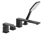 Baterie wannowe i prysznicowe - KFA Bateria wannowa czarna 4-otworowa Dust Armatura - miniaturka - grafika 1