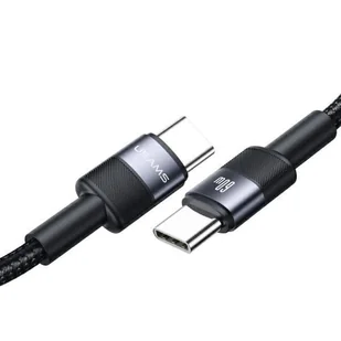 USAMS Kabel USB-C na USB-C 60W Fast Charging stalowy/tarnish SJ724USBSG01 (US-SJ724) - Kable USB - miniaturka - grafika 1