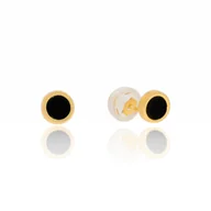 Kolczyki - Srebrne pozłacane kolczyki okrągłe sztyfty pr. 925 - miniaturka - grafika 1