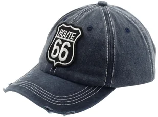 CZAPKA Z DASZKIEM MĘSKA BEJSBOLÓWKA JEANSOWA ROUTE 66 NIEBIESKA PATROLÓWKA - Czapki męskie - miniaturka - grafika 1