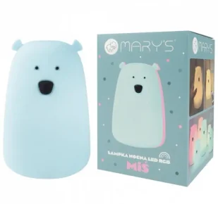 Lampka nocna LED RGB+WW + R/C miś duży niebieski - Zestawy szkolne - miniaturka - grafika 1