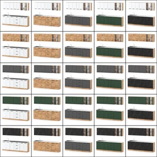 Kuchnia Nowoczesna Z Blatem Słupek 2.6m Wotan Butelkowa Zieleń Szary Mat - Meble kuchenne - miniaturka - grafika 1