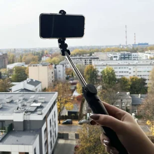Selfie stick Alogy Mini Tripod uchwyt do telefonu Bluetooth kijek monopod pilot Czarny - Monopody - miniaturka - grafika 10