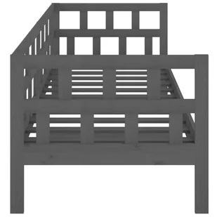 Lumarko Łóżko dzienne, szare, lite drewno sosnowe, 80x200 cm - Łóżka - miniaturka - grafika 10