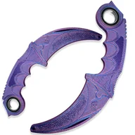 Zabawki sensoryczne - Karambit Fidget Spinner Keyrambit Hand Keyspinner Do Kluczy fioletowy - miniaturka - grafika 1