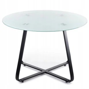 H&S Decoration Szklany stół okrągły Tika Black 110 cm HH-328B - Stoły - miniaturka - grafika 1