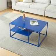 Ławy i stoliki kawowe - Stolik kawowy 'Solund' stalowy 90 x 60 x 45 cm ciemnoniebieski - miniaturka - grafika 1