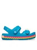 Buty dla dziewczynek - Crocs Sandały Kids’ Crocband Cruiser Ricrac Sandal 211028 Niebieski - miniaturka - grafika 1