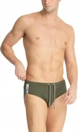 Kąpielówki męskie - EMPORIO ARMANI MĘSKIE MAJTKI KĄPIELOWE KHAKI KLASYCZNE 48 JGV - miniaturka - grafika 1