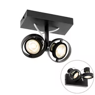 Lampy sufitowe - QAZQA Nowoczesny punktowy czarny 2-punktowy - Master 50 - miniaturka - grafika 1