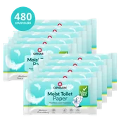 Papier toaletowy - Zestaw Opharm Moist Toilet Paper, nawilżany papier toaletowy, 10 x 48 sztuk - miniaturka - grafika 1