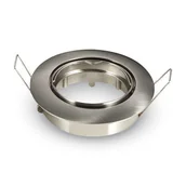 Oprawy, klosze i abażury - v-tac Oprawa Oczko V-TAC GU10 Okrągła Ruchoma Satyna VT-779 - miniaturka - grafika 1