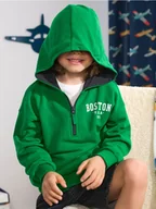Swetry dla chłopców - Sinsay - Bluza z kapturem - green spruce - miniaturka - grafika 1