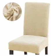 Pokrowce na meble - POKROWIEC KRZESŁO beżowy ecru GRUBY jasny SUPER - miniaturka - grafika 1