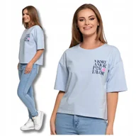 Bluzki damskie - Luźny T-SHIRT DAMSKI Koszulka Bawełniana Bluzka z Krótkim Rękawem MORAJ XL - miniaturka - grafika 1