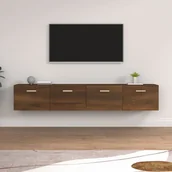 Szafki RTV - Szafki wiszące, 2 szt., brązowy dąb, 100x36,5x35 cm - miniaturka - grafika 1