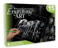 Zabawki kreatywne - Royal Brush Zestaw 6 Wydrapywanek srebrnych Zwierzęta Dżungli - miniaturka - grafika 1