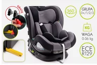 Foteliki samochodowe - FOTELIK SAMOCHODOWY OBROTOWY 360° LR2344-BG CZARNO-SZARY 40-150 CM i-Size R129 + ISOFIX - miniaturka - grafika 1
