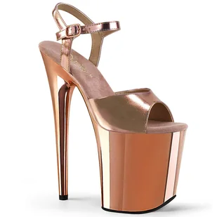 Sandały damskie Pleaser Flamingo-809 różowe złoto Met. Pu/różowe złoto chrom różowo-złoty Uk 6/eu 39/us 9 - Sandały damskie - miniaturka - grafika 1
