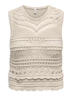 Koszulki i topy damskie - ONLY Top "Paula" w kolorze beżowym - miniaturka - grafika 1